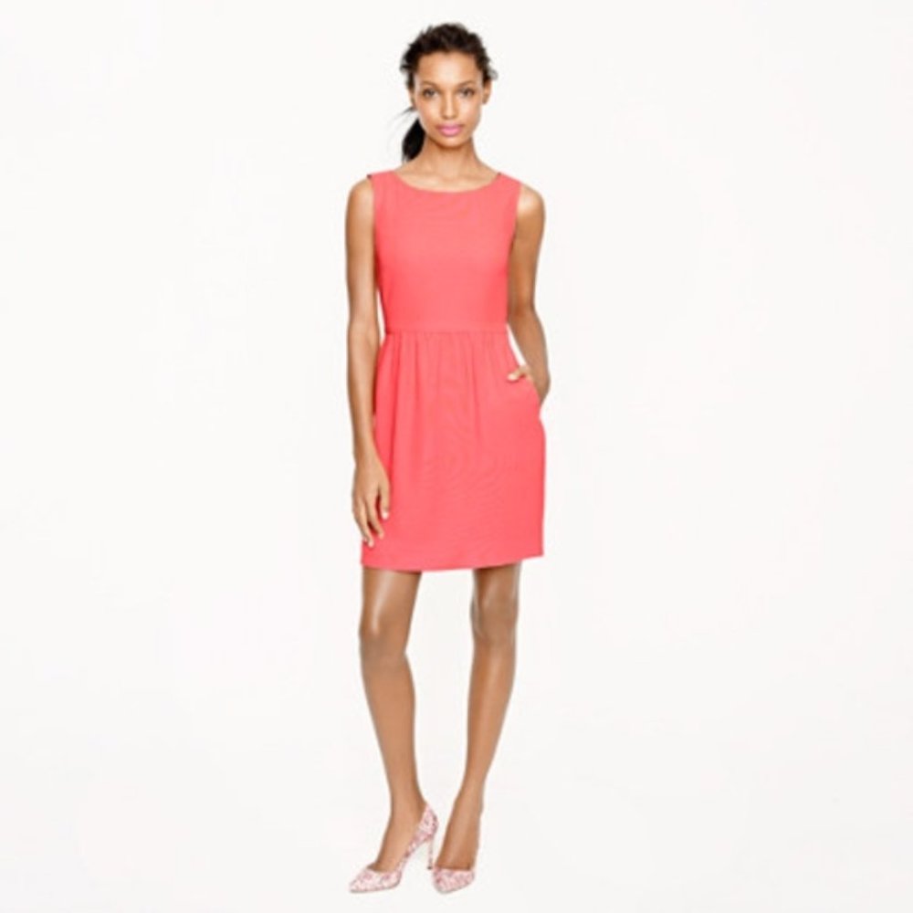 J.Crew Camille Dress Neon Pink Sheath Fit
